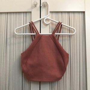 Suede crop top